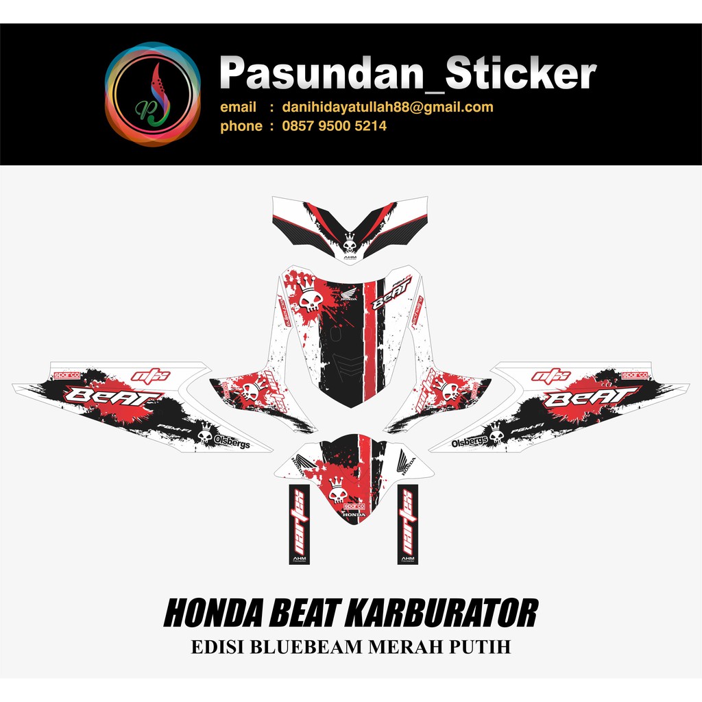Honda Beat Karburator Edisi Bluebeam Merah Putih Shopee Indonesia