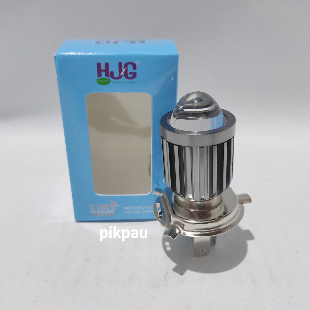 Lampu Utama Projector HJG H4 AC DC High  Low Type Laser Cahaya Kuning Putih Motor Moge