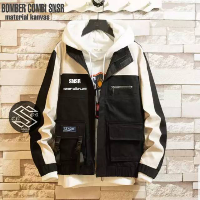 Jaket bomber pria COMBINASI SNSR ORIGINAL