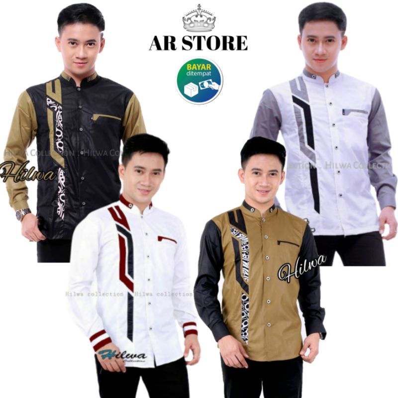 Baju Koko Muslim Pria Lengan Panjang Terbaru Koko Gus Azmi Hilwa Collection