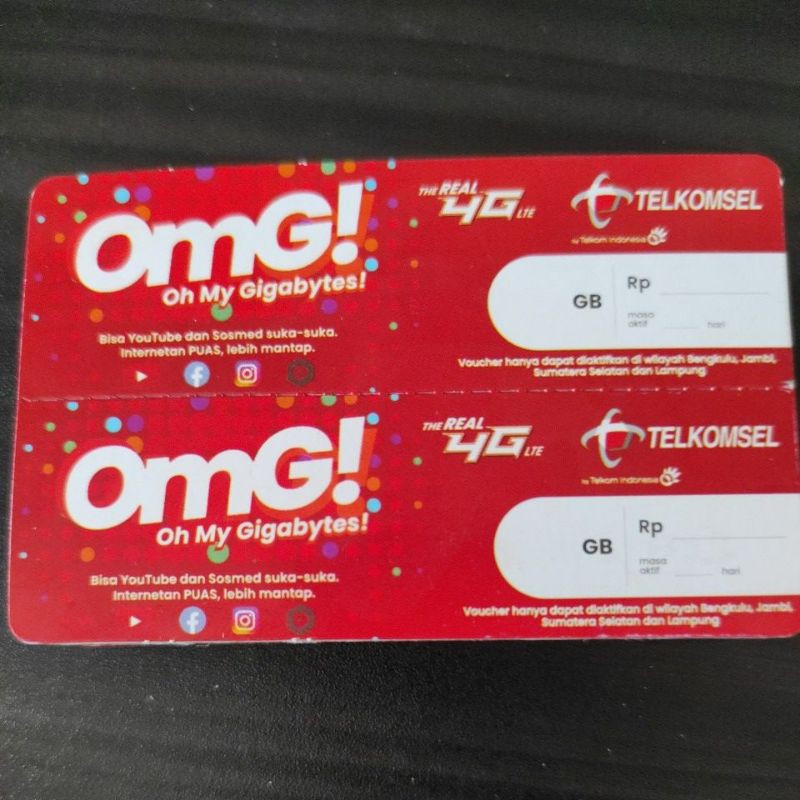 Voucher Telkomsel OMG 1,5GB area Sumbagsel