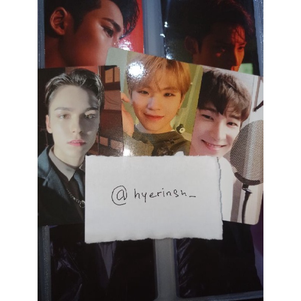 photocard wonwoo semicolon, woozi, vernon attacca carat ver