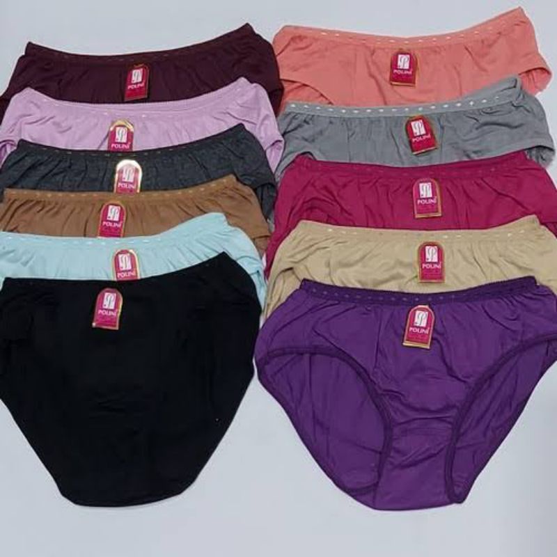 Celana Dalam Import Polini 2088 polos termurah | CD wanita dewasa bahan katun halus karet kecil