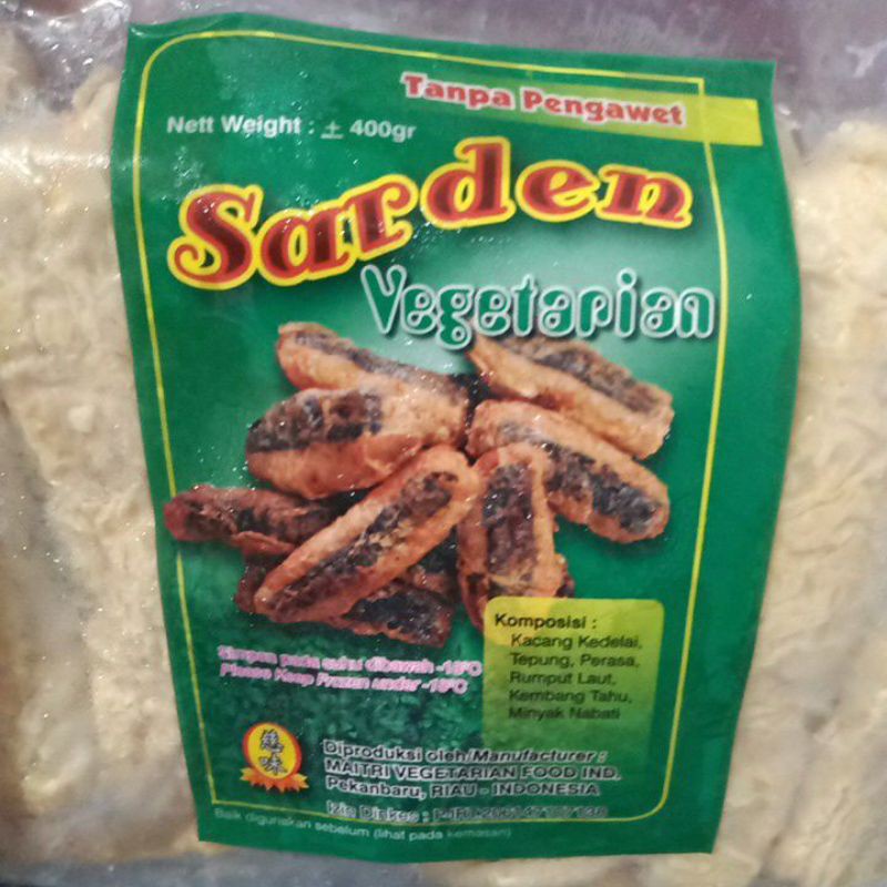 

SARDEN VEGETARIAN MAITRI SARDEN TIRUAN DIBUNGKUS TAUKI DAN RUMPUT LAUT 400G MAITRI fresh beku