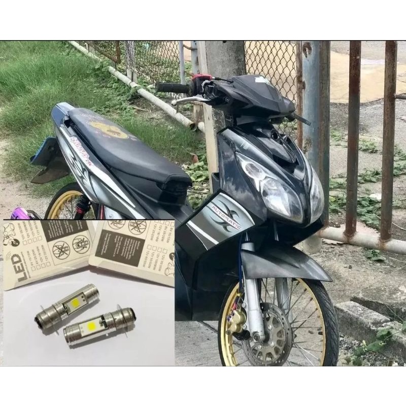 Lampu depan motor model led nyala putih soket h6 universal pnp yamaha nouvo mx harga isi 2 pcs sepasang