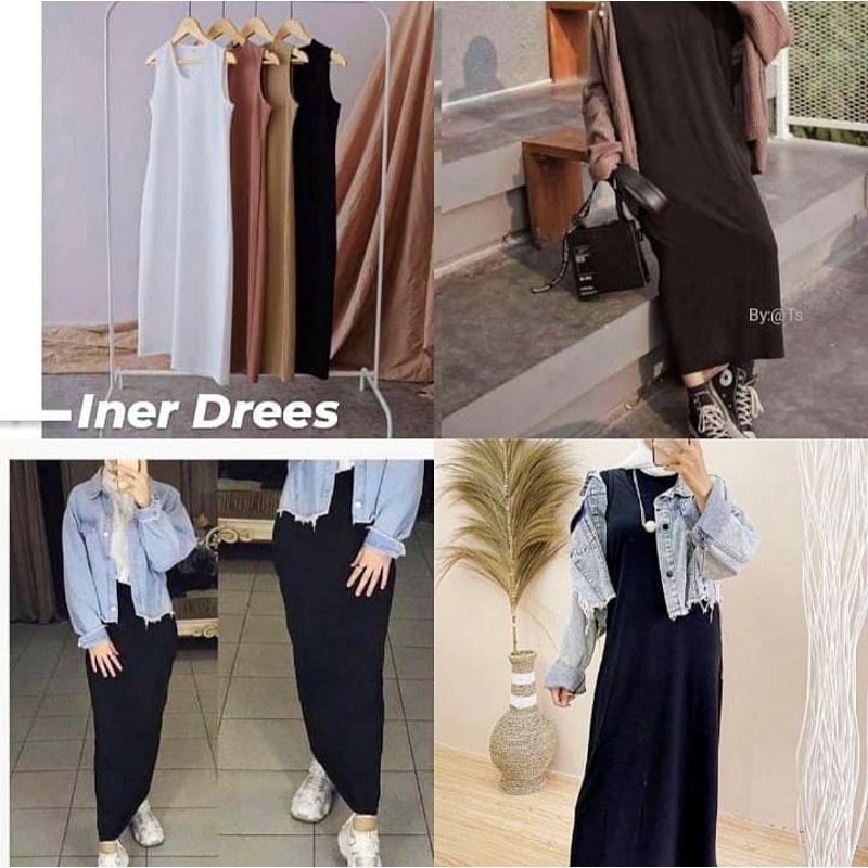 (Iner Rib Knite) Inner Dress/overal rajut wanita