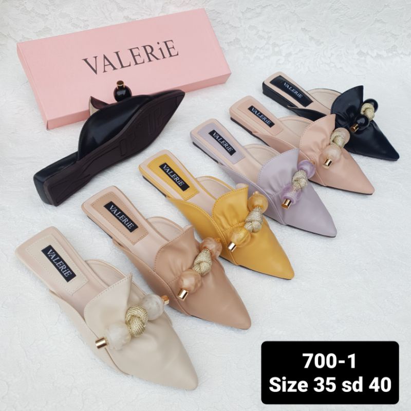 Valerie Mules Flatshoes Wanita Import 700-1