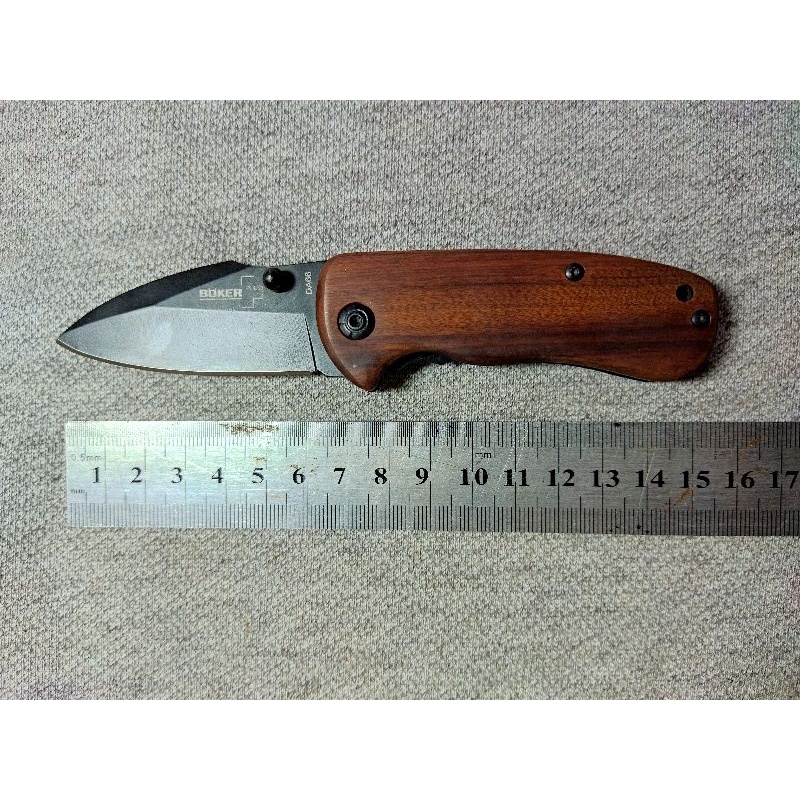 PISAU LIPAT BOKER  DA66 GAGANG KAYU OUTDOOR BUSHCRAFT