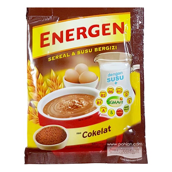 Energen Coklat Vanilla Vanila Jahe Jagung Kacang Hijau Ijo Kurma renceng @32 Gram