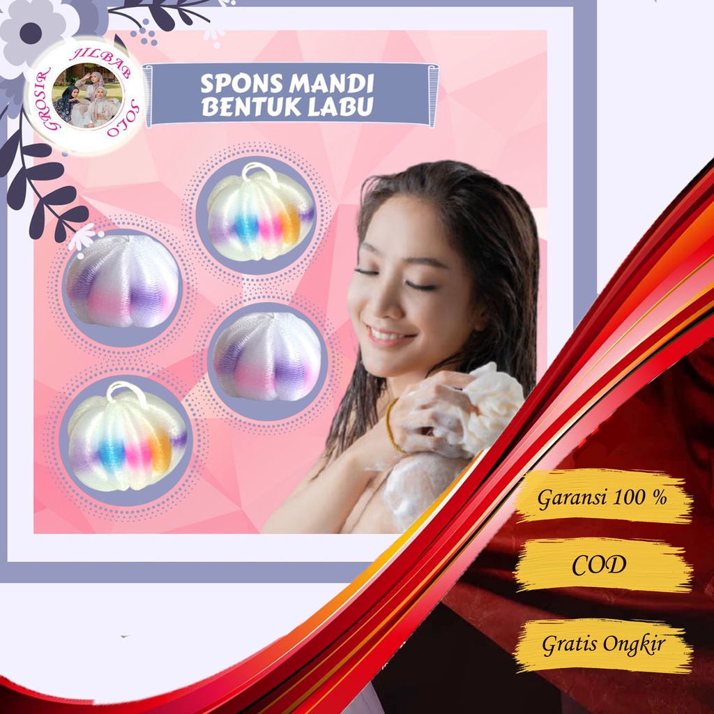 Sponge Mandi Bentuk Labu -- AC 21 -- / Spons Gosok Badan Warna Warni  / Bath Sponge Mandi untuk menggosok gosok membersihkan daki kotoran - Peralatan kecantikan perawatan wajah badan wanita lai laki / pria kamar mandi - dapur - rumah tangga