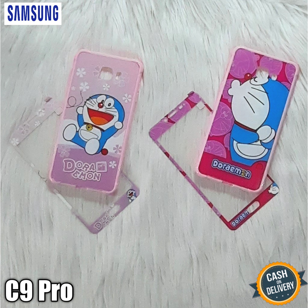 Casing Hp Samsung C9 Pro Case Anticrack Gambar + Tempered Glass