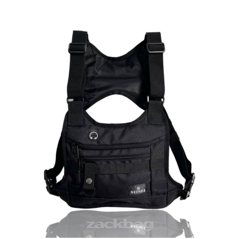 Tas dada pria tactical Chest bag rig Neisda black V2