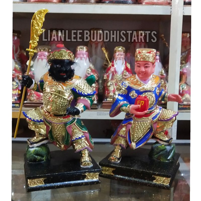 patung pengawal dewa kwankong uk 8 inch kayu