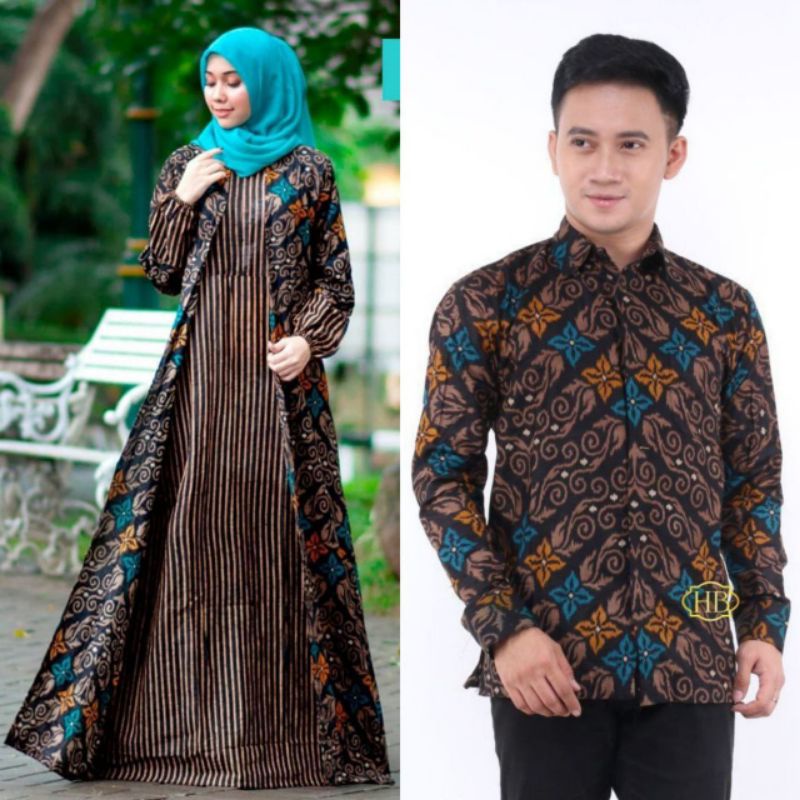Batik Couple _ Maura Sania Ruffle Batik couple ORI ndoro jowi DNT GARANSI TERMURAH Al size L XL XXL-11