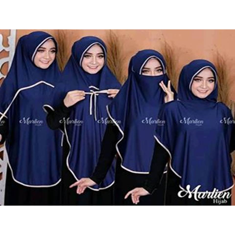 kerudung instan hijab instan bergo khimar pet 3 in 1 cadar motif list bahan jersey premium jumbo ter