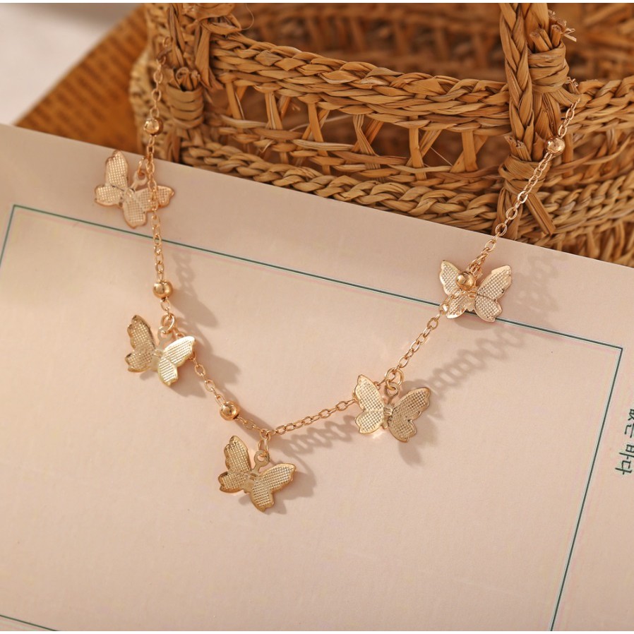 Kalung Gelang Kaki Wanita KUPU 05 Korea Fashion Aksesoris Perhiasan Cewe Women Anklet Butterfly