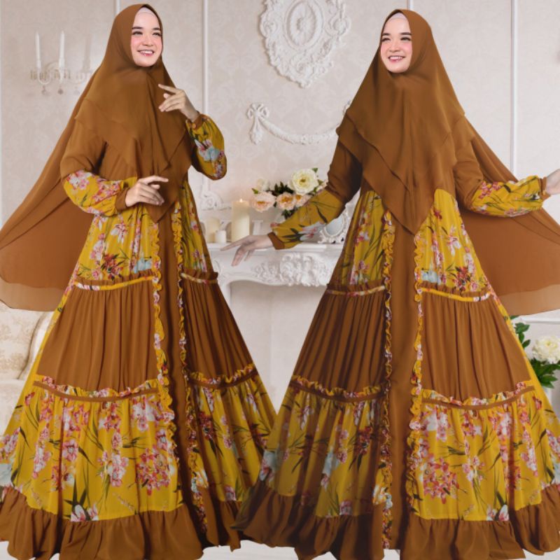 REALPICT GAMIS SYARI CERUTY BABYDOLL MOTIF PRINTING