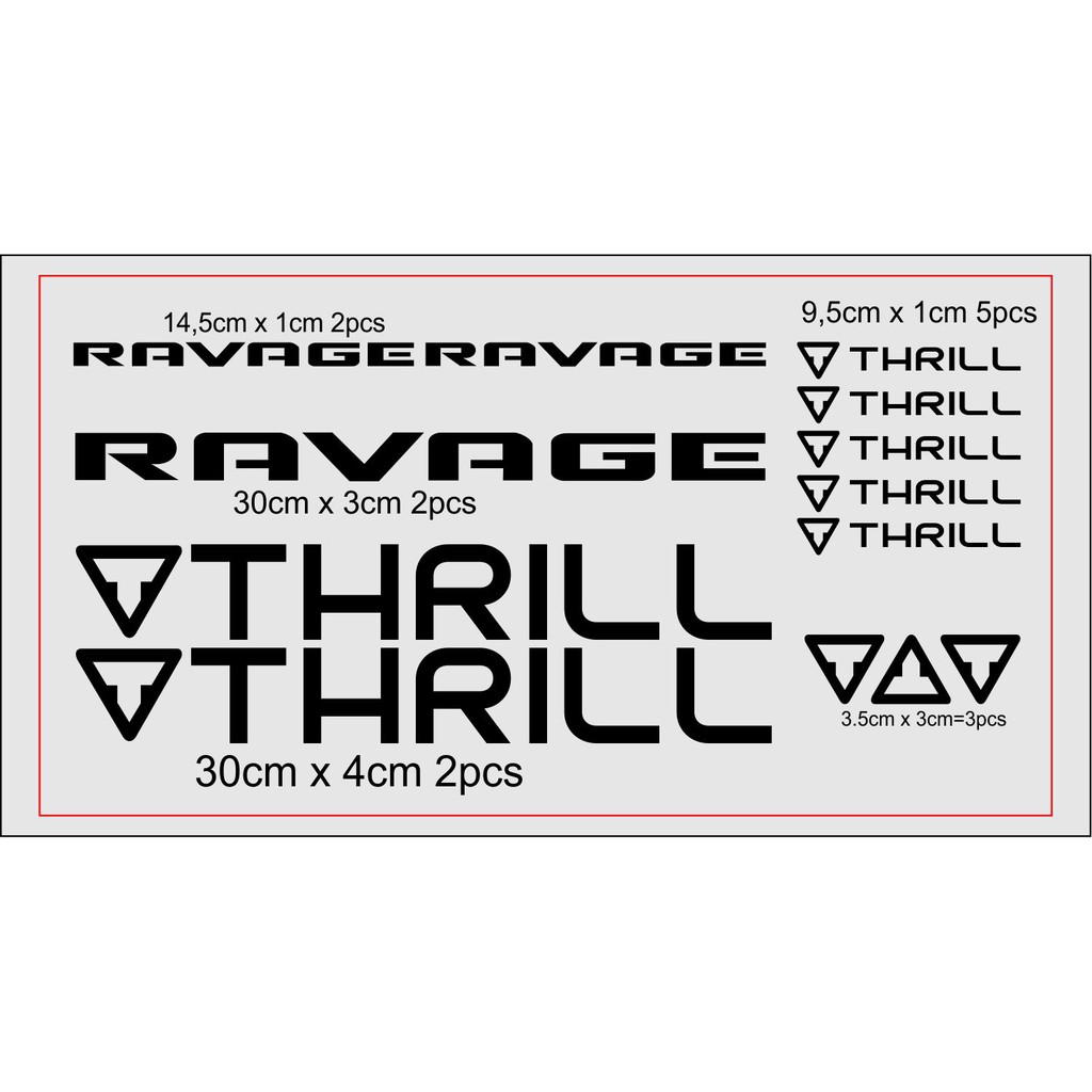 sticker cutting frame sepeda thrill ravage