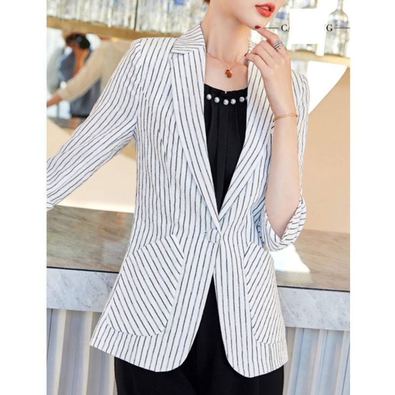 MDLV ~ 37700# Morena Striped Blazer Salur Blazer Premium Fashion Import