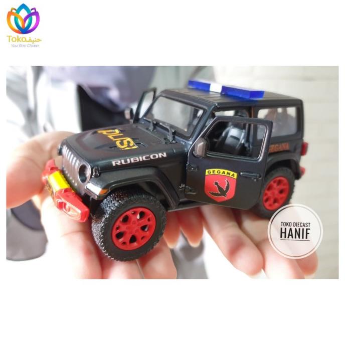 Diecast Miniatur Mobil Polisi Gegana Rubicon Jeep Wrangler