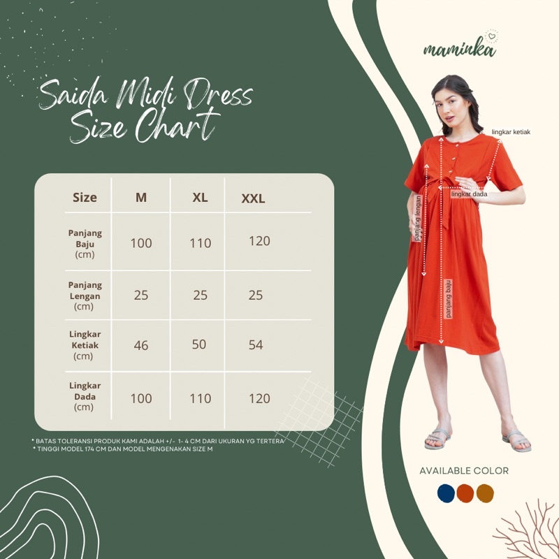 SAIDA MIDI DRESS BUSUI FRIENDLY BY MAMINKA