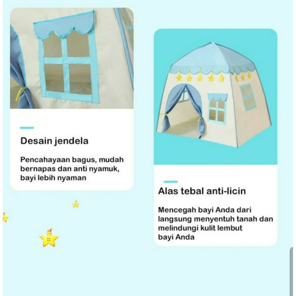 MAINAN TENDA CAMPING KEMAH BERMAIN ANAK MODEL RUMAH PRINCESS KIDS PLAY TENT