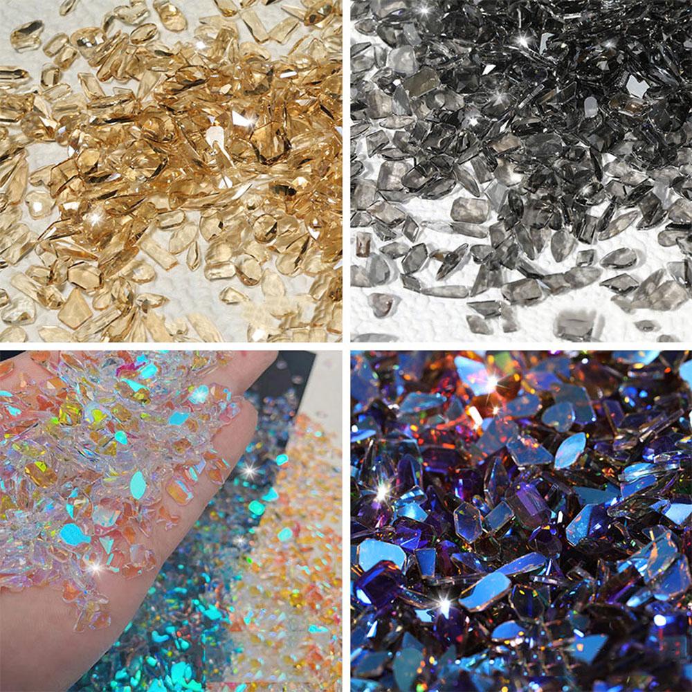 Agustina DIY Dekorasi Nail Art 100pcs 3D Hiasan Kuku Ungu Manicure Flat Shaped Diamond