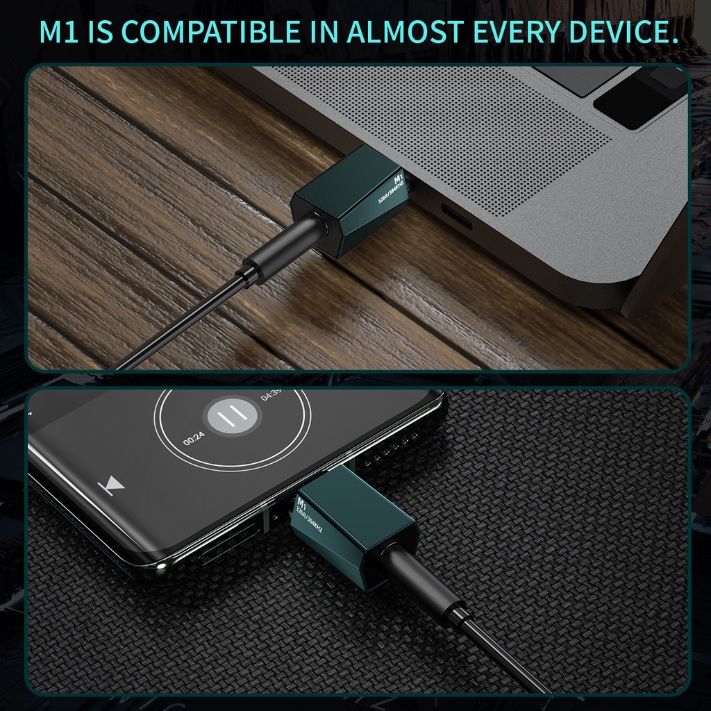 Musehifi M1 Adapter Chip Audio Muse hifi M1 Tipe-C Ke 3.5mm Decoding Amp / DAC 384kHz / 32bit 7HZ Timeless Dioko S12 ATOM2