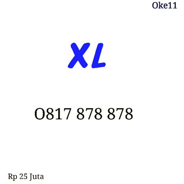 Nomor Cantik XL 10 digit Seri dauble ABC 878 878 rapi 0817 878 878