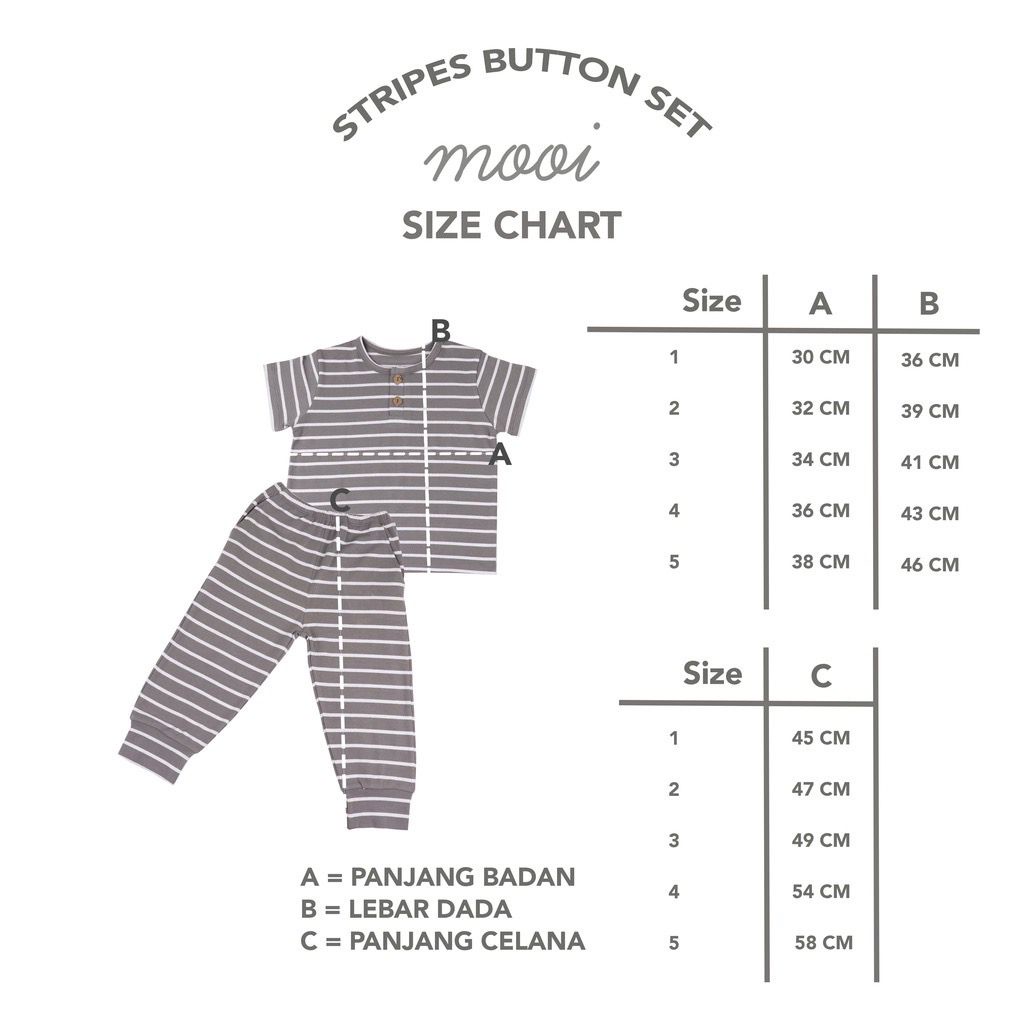 MOOI STRIPE BUTTON SET/SETELAN ANAK STRIPE