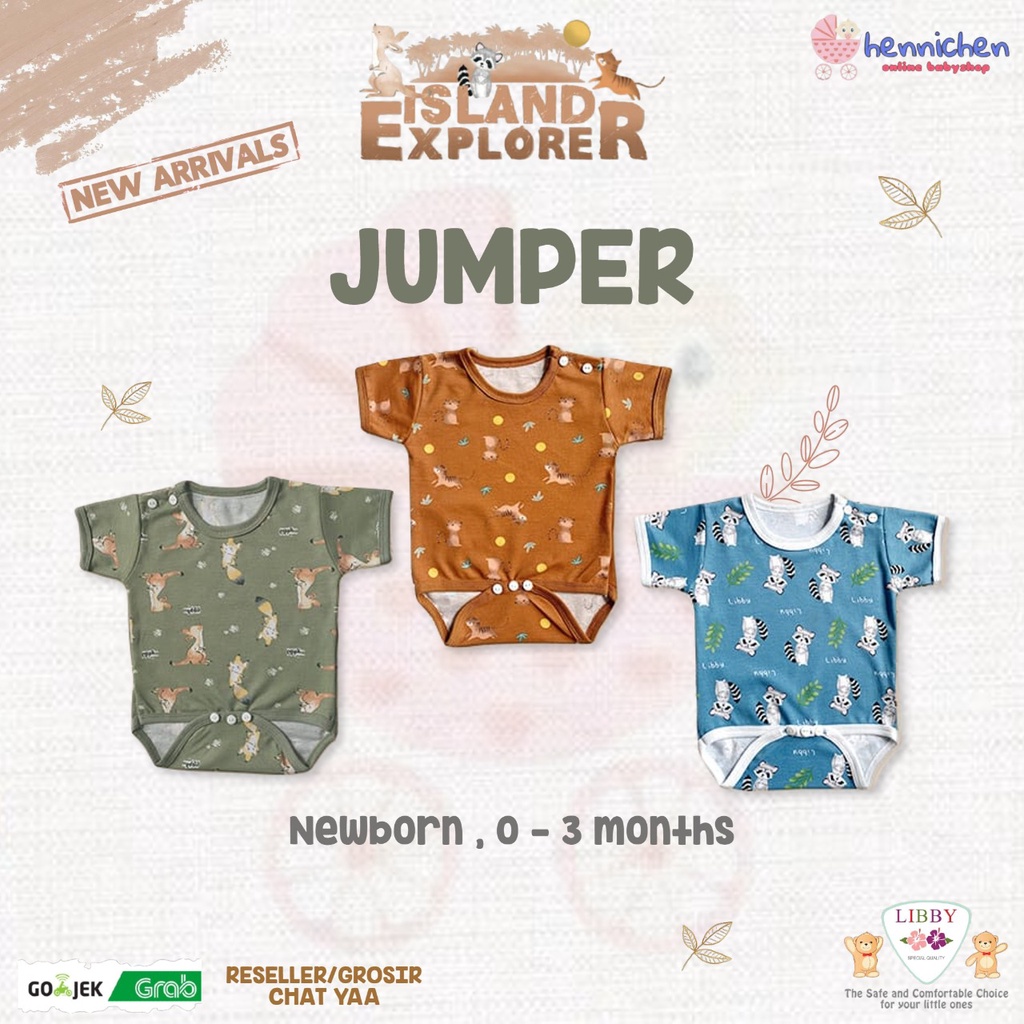 LIBBY Baju Kodok Segitiga / Jumper Romper Motif (0-3M)| Baju Bayi BON VOYAGE / ZOE BABY / SUMMER GAMES / TEA TIME / TREE HOUSE / SUNNY HILLS / HELLO SUNSHINE / ENCHANTED WILD Perlengkapan Bayi Baru Lahir