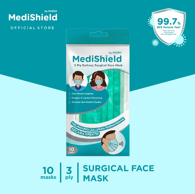 Medishield By Paseo Masker Sachet Earloop 10's