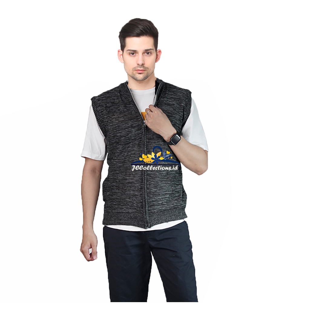 Vest Rajut Seleting Baju Kerja Pria Knit Vest Zipper Jerrie / Vest Korea Zipper - JCCollections