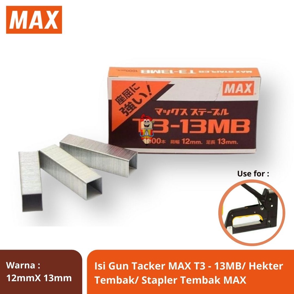 

Isi Gun Tacker MAX T3 - 13MB/ Hekter Tembak/ Stapler Tembak MAX