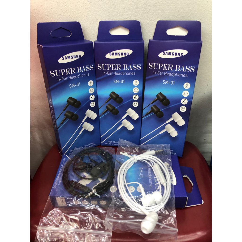 Samsung Headset SM01 SuperBass handsfree Samsung Stereo Universal Earphone Jack 3.5mm_KSG