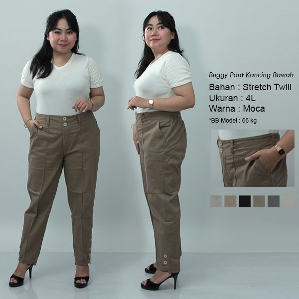 309 OFFICE PANTS JELITA CELANA BAHAN FORMAL KANTOR 4L5L6L8L Baggy Pants Jumbo Cream Chino / Celana Kerja Wanita Jumbo / Celana Kantor Big Size Wanita Modern / Celana Karet Katun Kekinian Model Terbaru / Celana Super Big Seragam Wanita