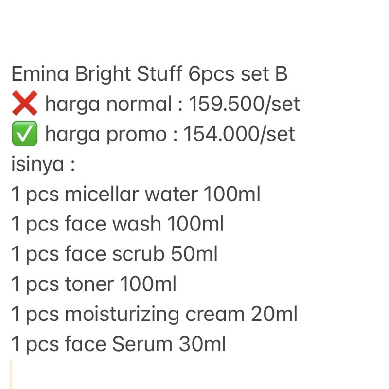 ✅ [BISA COD-HARGA PAKET] Emina Bright Stuff - Face Wash Toner Bright Stuff Serum Emina Tone Up