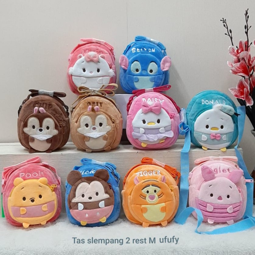 Tas Selempang Anak 2rest/Slingbag /Tas Mickey Pooh Piglet Marie Cat Daisy Pooh Tigger Mini Miki