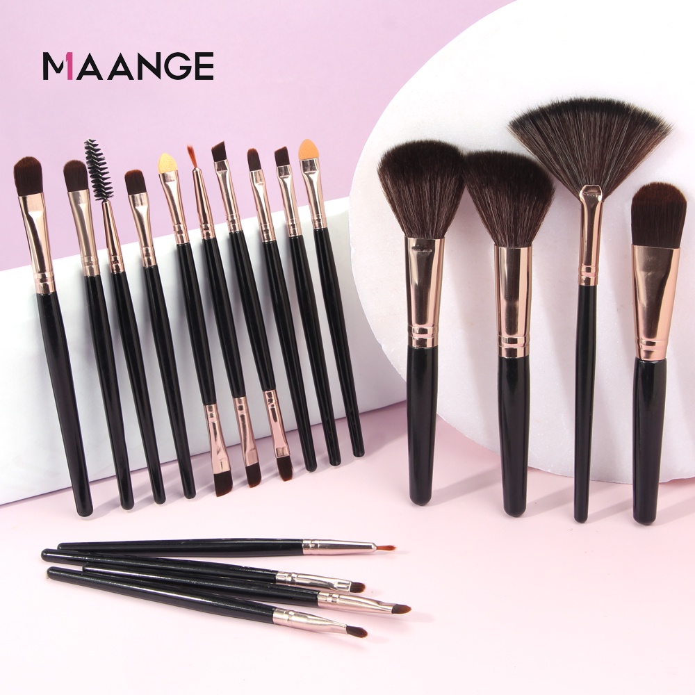 MAANGE 18Pcs MakeUp Brush Professional Brush With Bag Make Up Brush 5445+0117