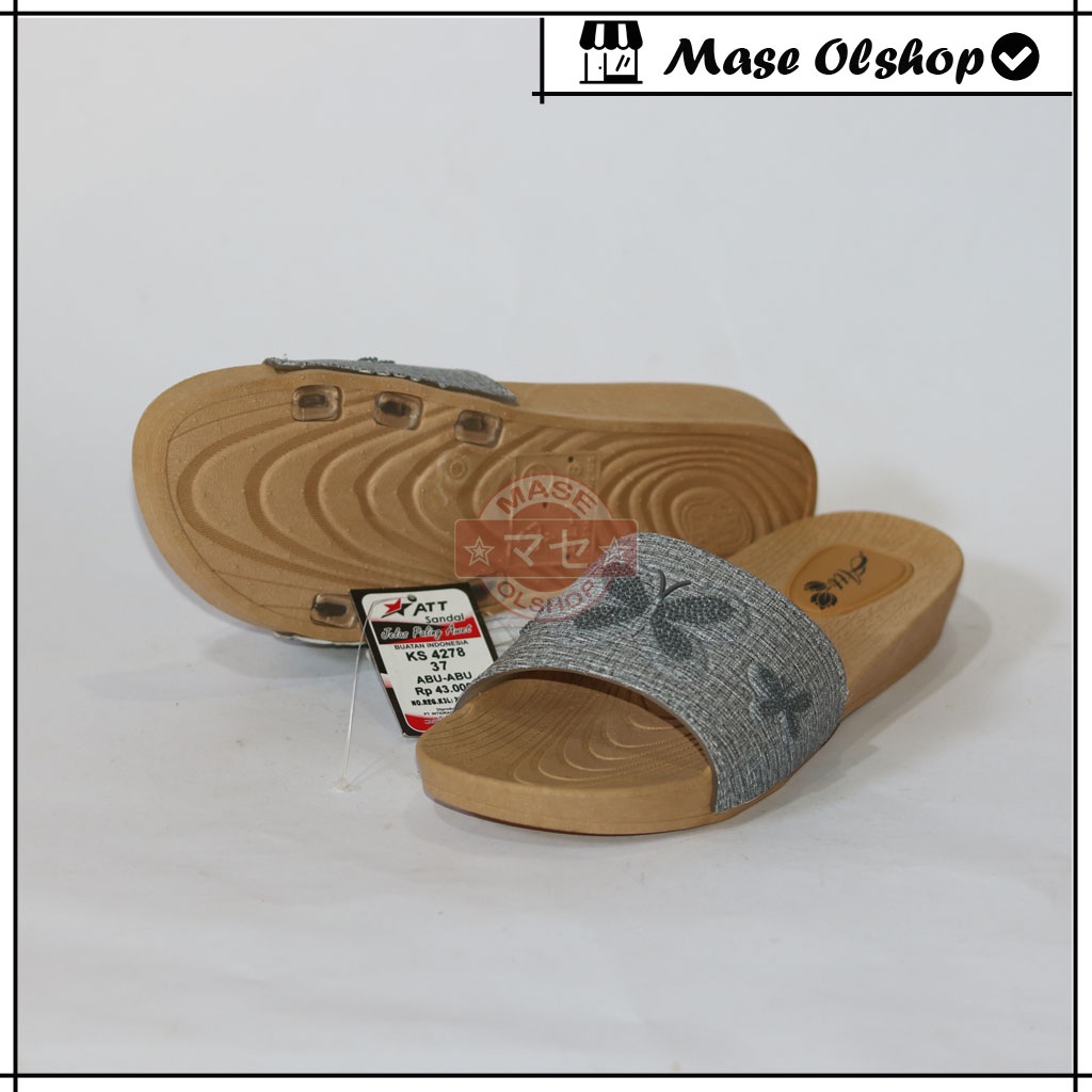 Sandal Selop Wanita Sandal Karet Motif Kayu ATT KS 4278
