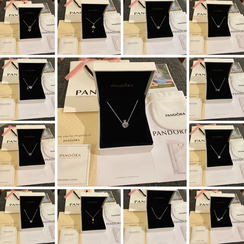 Kalung P4ND0R4 - Necklace ORIGINAL 100% gelang bracelet korea drakor crystal emas silver gold viral rose artis bts logo black pink