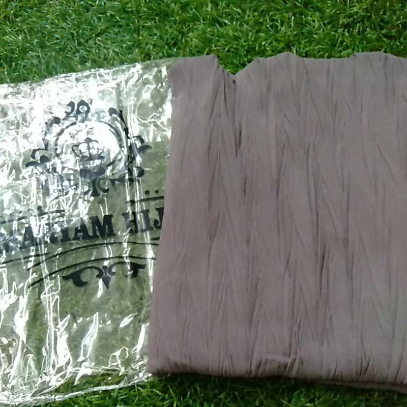 Jilbab Instan Hijab Bergo Maryam Plisket PADI FULL (tanpa tali)-Stone