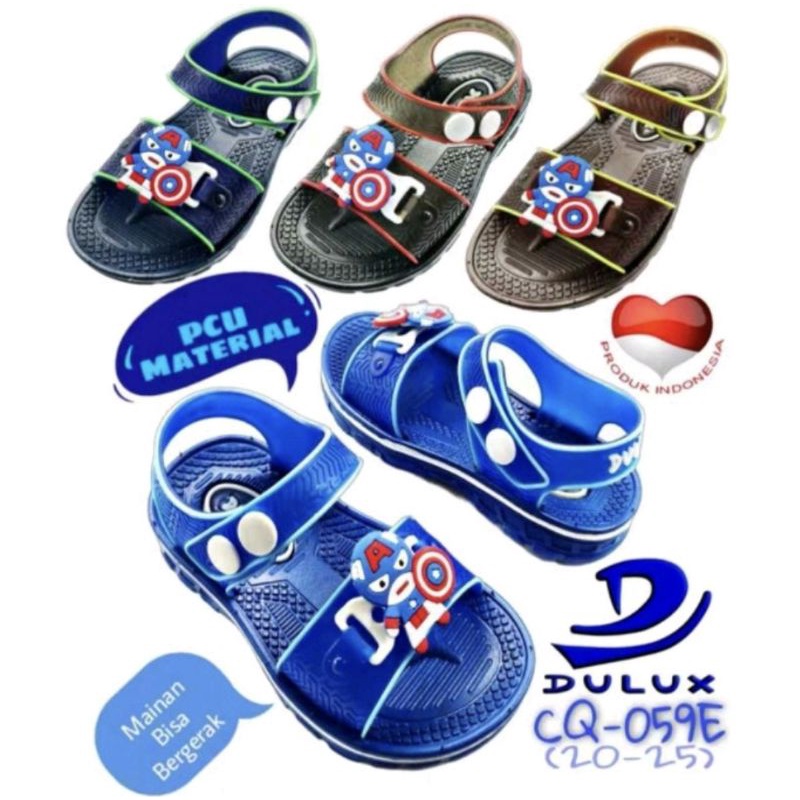 SANDAL GUNUNG ANAK LAKI BERGAMBAR CAPTAIN AMERICA DULUX 059E SIZE 20-25 BAHAN KARET PVC