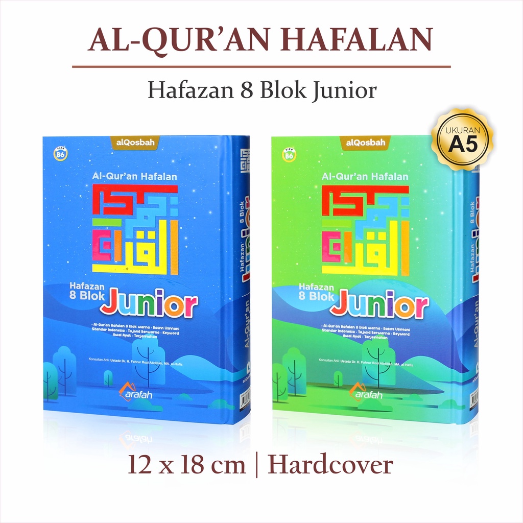 Alquran Kecil Ukuran A5 Hafalan Al quran Terjemahan Tajwid Hafazan 8 Blok Junior Quran Al Qosbah Ber