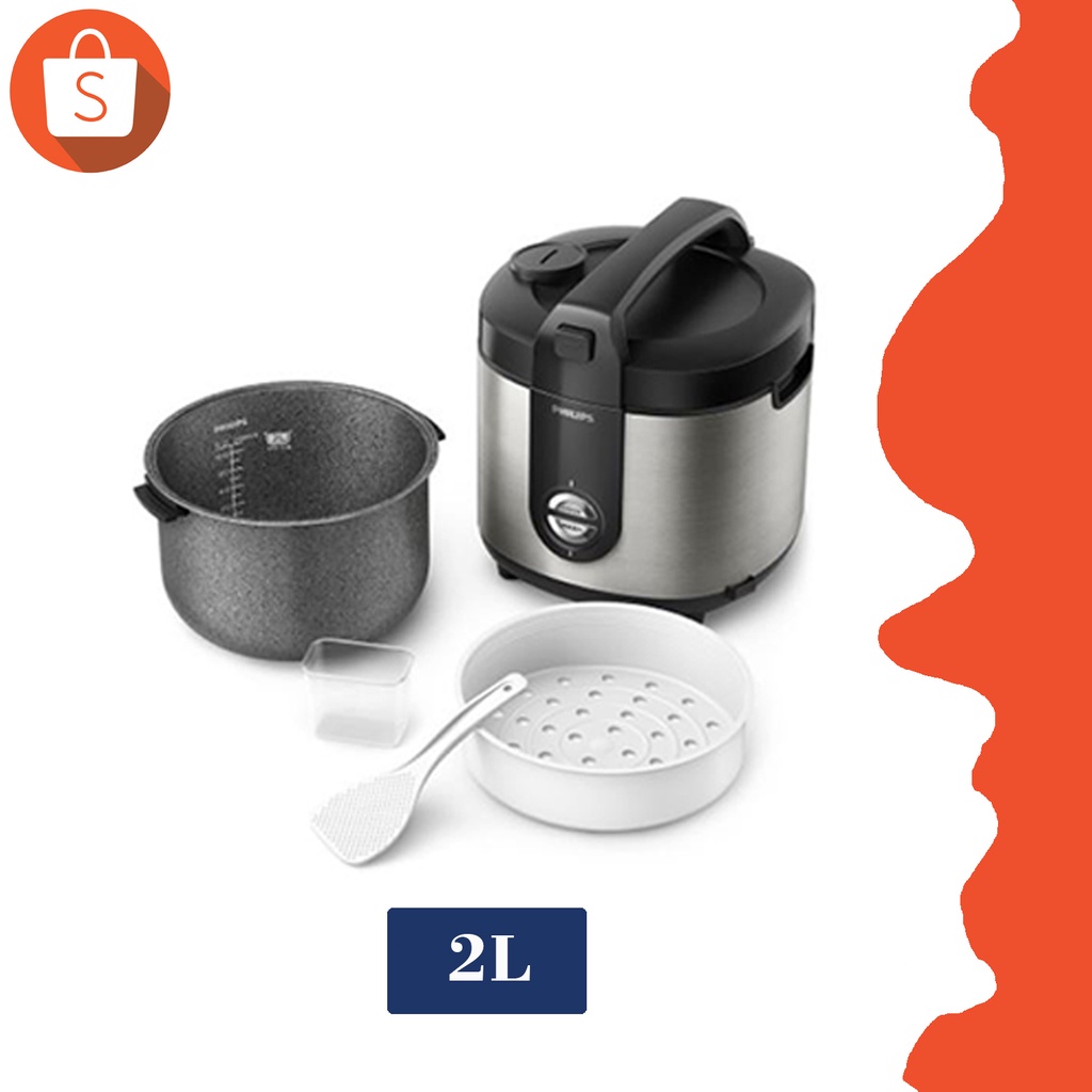PHILIPS 2L Rice Cooker 400Watt Penanak Nasi, Bakuhanseki Pot, perak, Magic com