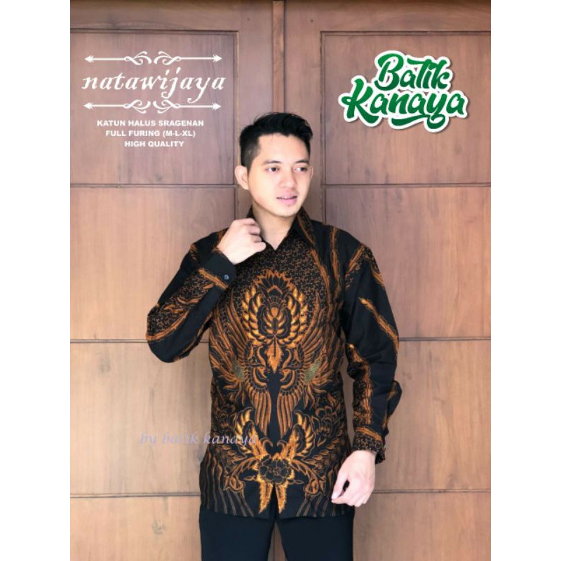 Kemeja Batik Pria Lengan Panjang NATAWIJAYA Batik Lapis Furing