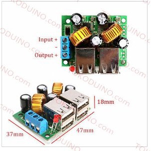 Promo USB CHARGER 4 PORTS MODULE 3A STEP DOWN DC DC 5V USB 4 PORT FOR SMARTPHONE Limited
