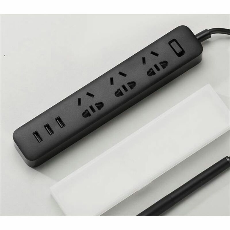 Xiaomi Mi ORIGINAL Smart Power Strip 3 Plug With 3 USB Port 2A - XMCXB01QM - Black