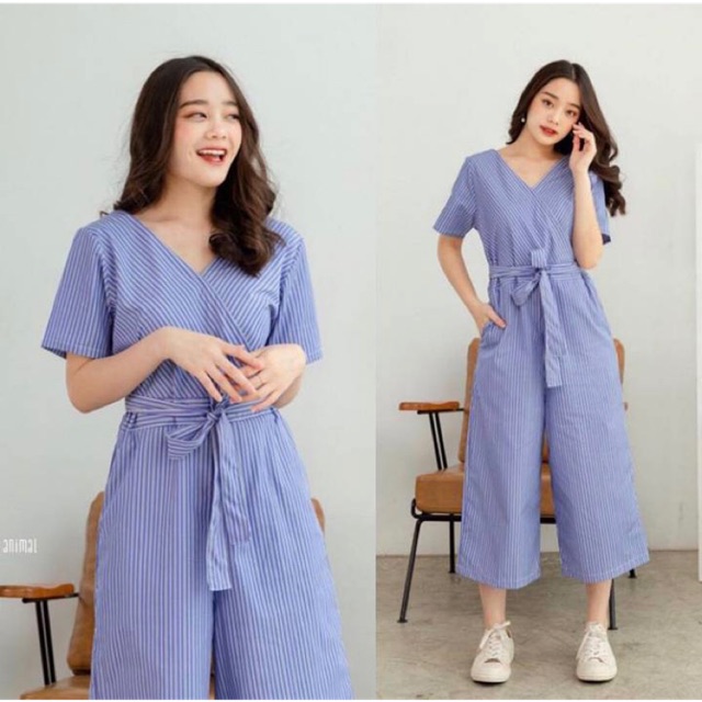 jumpsuit stripe wanita K 1241