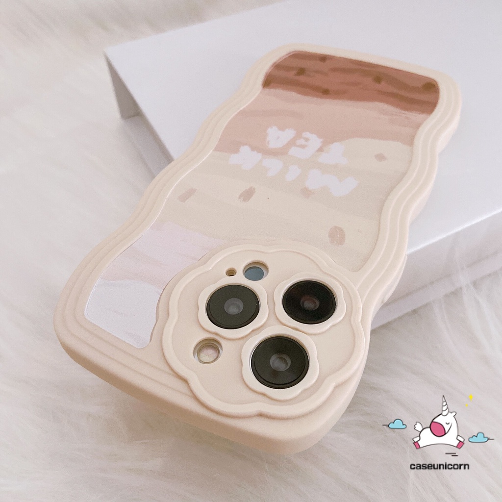Soft Case Pelindung Lensa Kamera Motif Bunga Milk Tea Untuk iPhone 7plus 8plus 7 8 11 12 13 Pro MAX XR X XS MAX SE 2020